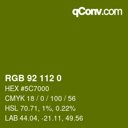 颜色代码: RGB 92 112 0 | qconv.com