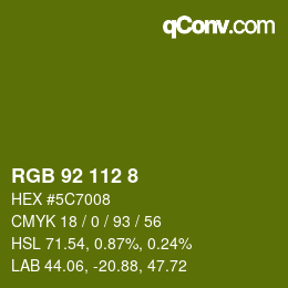 カラーコード: RGB 92 112 8 | qconv.com
