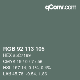 カラーコード: RGB 92 113 105 | qconv.com