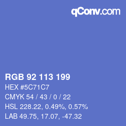 Farbcode: RGB 92 113 199 | qconv.com