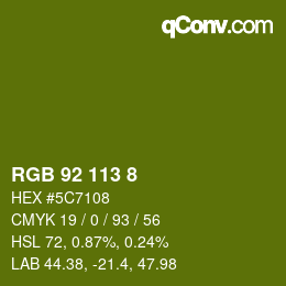 カラーコード: RGB 92 113 8 | qconv.com