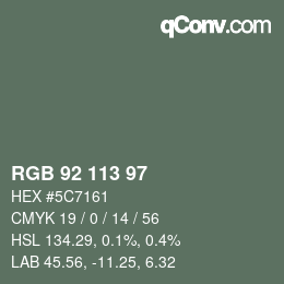 カラーコード: RGB 92 113 97 | qconv.com