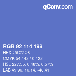 Color code: RGB 92 114 198 | qconv.com