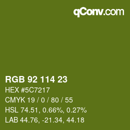 カラーコード: RGB 92 114 23 | qconv.com