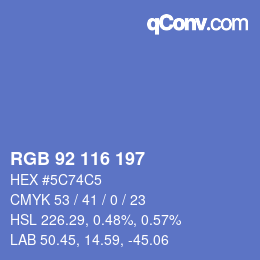 カラーコード: RGB 92 116 197 | qconv.com