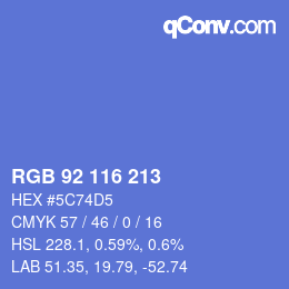 カラーコード: RGB 92 116 213 | qconv.com