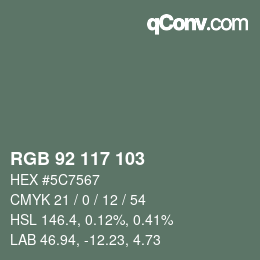 カラーコード: RGB 92 117 103 | qconv.com