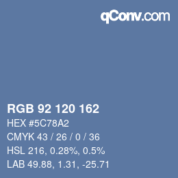 カラーコード: RGB 92 120 162 | qconv.com