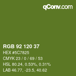 カラーコード: RGB 92 120 37 | qconv.com
