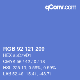 Color code: RGB 92 121 209 | qconv.com