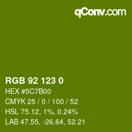 カラーコード: RGB 92 123 0 | qconv.com