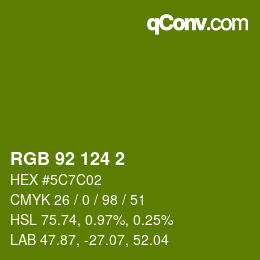 カラーコード: RGB 92 124 2 | qconv.com