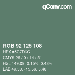 Farbcode: RGB 92 125 108 | qconv.com