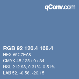 カラーコード: RGB 92 126.4 168.4 | qconv.com