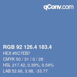 カラーコード: RGB 92 126.4 183.4 | qconv.com