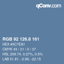 カラーコード: RGB 92 126.8 161 | qconv.com
