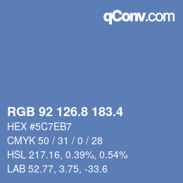 カラーコード: RGB 92 126.8 183.4 | qconv.com