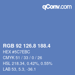 カラーコード: RGB 92 126.8 188.4 | qconv.com