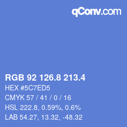 カラーコード: RGB 92 126.8 213.4 | qconv.com
