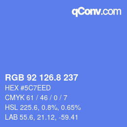 カラーコード: RGB 92 126.8 237 | qconv.com