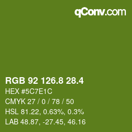 カラーコード: RGB 92 126.8 28.4 | qconv.com