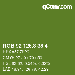 カラーコード: RGB 92 126.8 38.4 | qconv.com