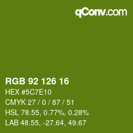 カラーコード: RGB 92 126 16 | qconv.com