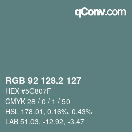 カラーコード: RGB 92 128.2 127 | qconv.com