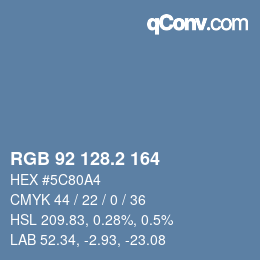 カラーコード: RGB 92 128.2 164 | qconv.com