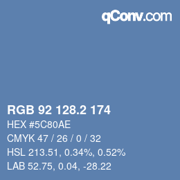 カラーコード: RGB 92 128.2 174 | qconv.com