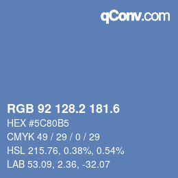 カラーコード: RGB 92 128.2 181.6 | qconv.com