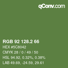 カラーコード: RGB 92 128.2 66 | qconv.com