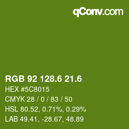 カラーコード: RGB 92 128.6 21.6 | qconv.com