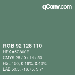 颜色代码: RGB 92 128 110 | qconv.com