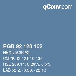 Color code: RGB 92 128 162 | qconv.com