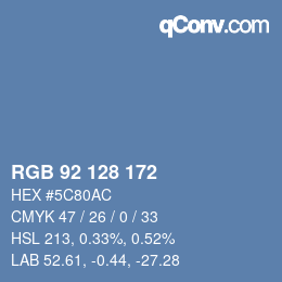 カラーコード: RGB 92 128 172 | qconv.com
