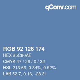 颜色代码: RGB 92 128 174 | qconv.com