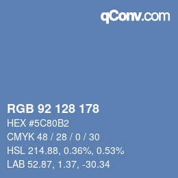 カラーコード: RGB 92 128 178 | qconv.com