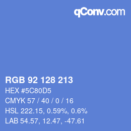 カラーコード: RGB 92 128 213 | qconv.com