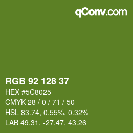 カラーコード: RGB 92 128 37 | qconv.com