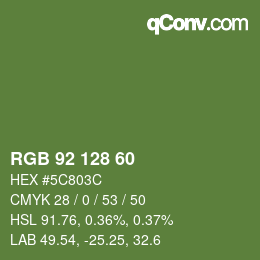 カラーコード: RGB 92 128 60 | qconv.com