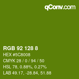 カラーコード: RGB 92 128 8 | qconv.com