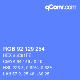 Color code: RGB 92 129 254 | qconv.com