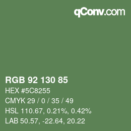 Código de color: RGB 92 130 85 | qconv.com
