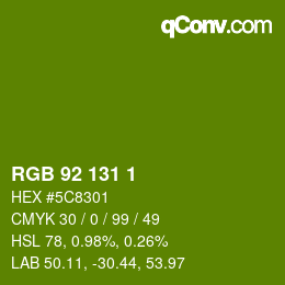 颜色代码: RGB 92 131 1 | qconv.com