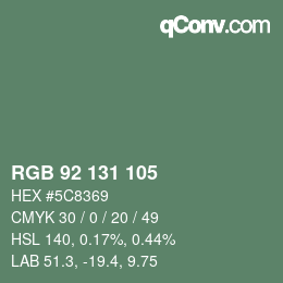 Color code: RGB 92 131 105 | qconv.com