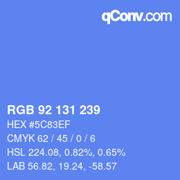 Color code: RGB 92 131 239 | qconv.com
