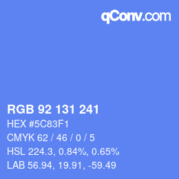 Color code: RGB 92 131 241 | qconv.com