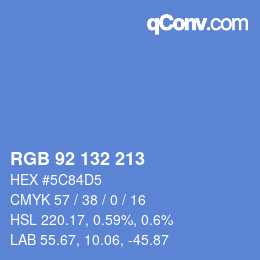 カラーコード: RGB 92 132 213 | qconv.com