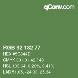 Código de color: RGB 92 132 77 | qconv.com